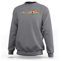 Heart Ghana Flag Sweatshirt Heartbeat EKG Pulse Proud Ghanaian