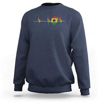Heart Ghana Flag Sweatshirt Heartbeat EKG Pulse Proud Ghanaian