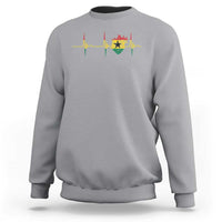 Heart Ghana Flag Sweatshirt Heartbeat EKG Pulse Proud Ghanaian