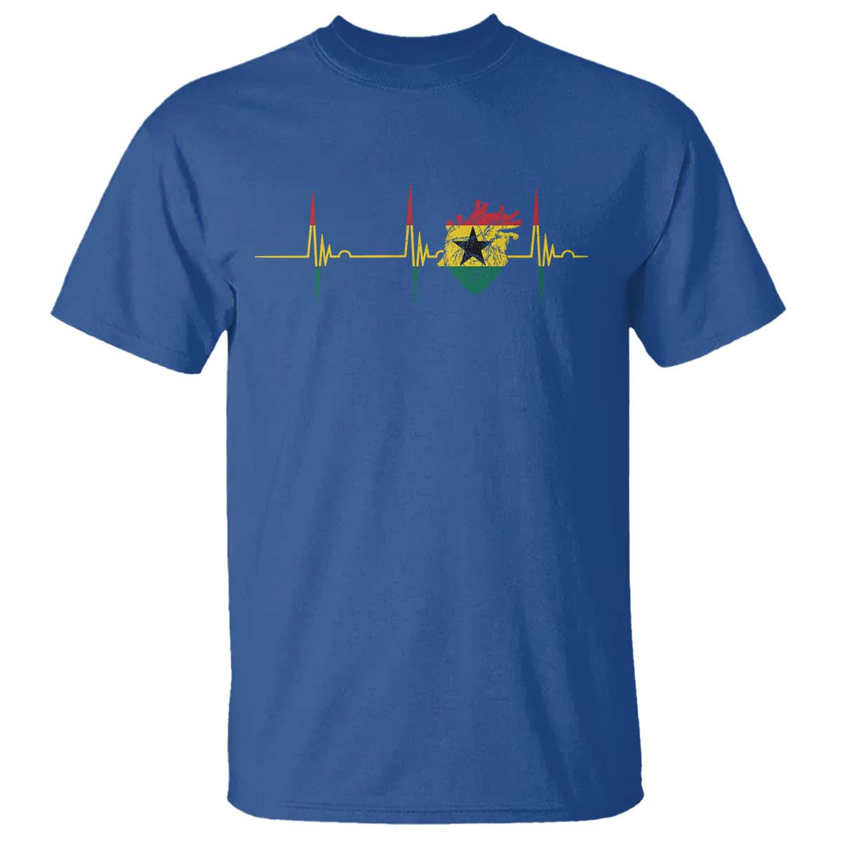 Heart Ghana Flag T Shirt Heartbeat EKG Pulse Proud Ghanaian