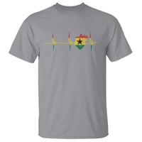 Heart Ghana Flag T Shirt Heartbeat EKG Pulse Proud Ghanaian