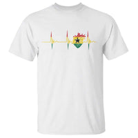 Heart Ghana Flag T Shirt Heartbeat EKG Pulse Proud Ghanaian