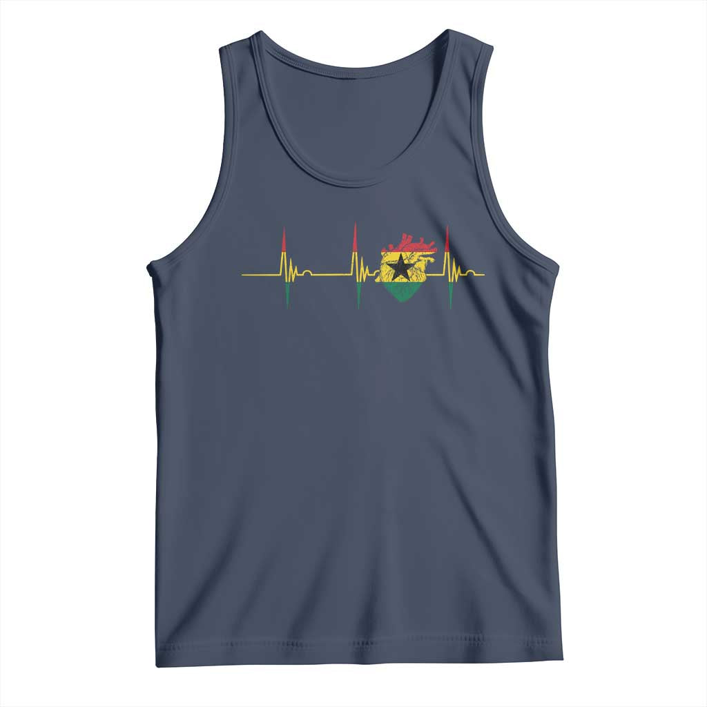 Heart Ghana Flag Tank Top Heartbeat EKG Pulse Proud Ghanaian