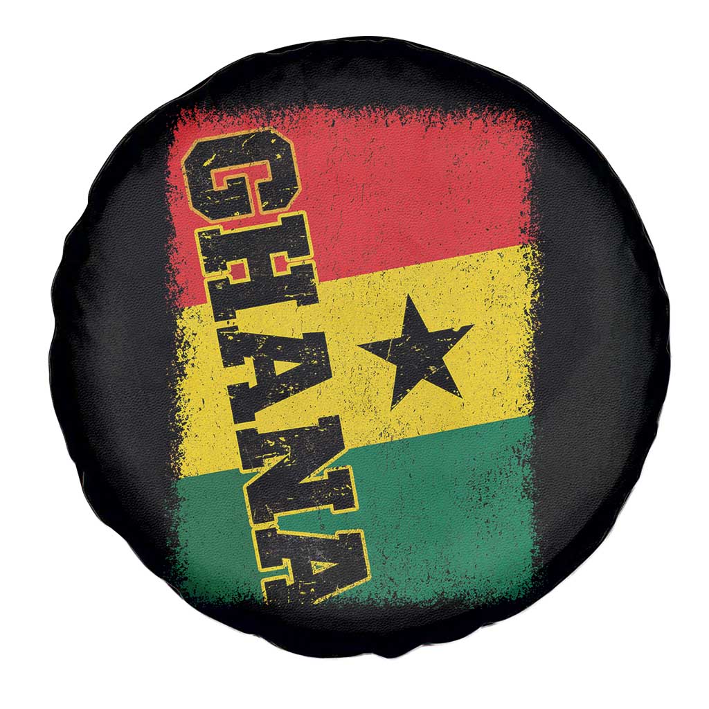 Vintage Distressed Ghana Flag Spare Tire Cover Ghanaian Heritage Africa Ghanese Roots