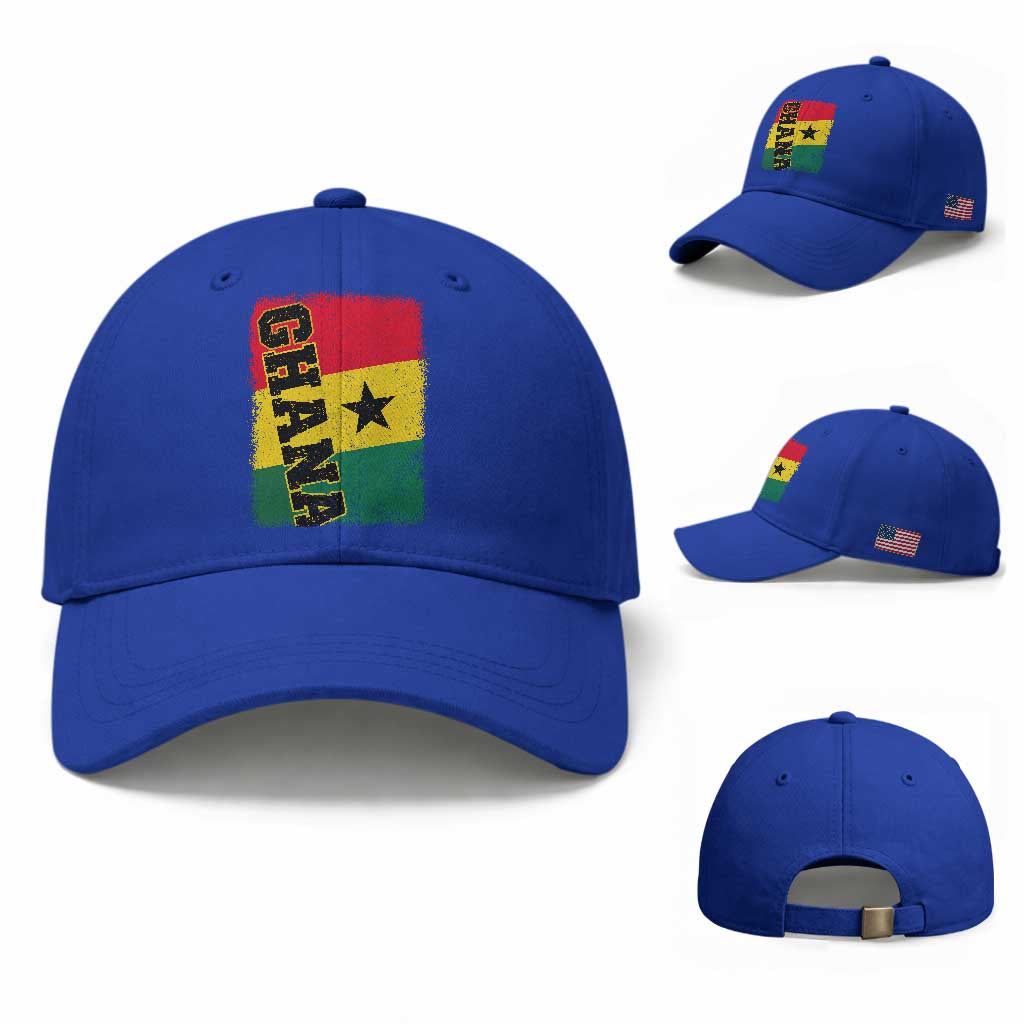 Vintage Distressed Ghana Flag Baseball Cap Ghanaian Heritage Africa Ghanese Roots