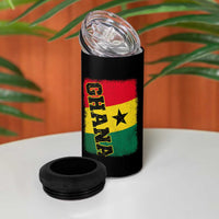Vintage Distressed Ghana Flag 4 in 1 Can Cooler Tumbler Ghanaian Heritage Africa Ghanese Roots