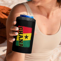 Vintage Distressed Ghana Flag 4 in 1 Can Cooler Tumbler Ghanaian Heritage Africa Ghanese Roots