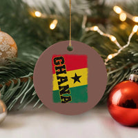 Vintage Distressed Ghana Flag Ceramic Ornament Ghanaian Heritage Africa Ghanese Roots