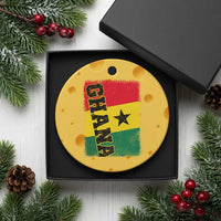 Vintage Distressed Ghana Flag Ceramic Ornament Ghanaian Heritage Africa Ghanese Roots