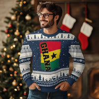 Vintage Distressed Ghana Flag Ugly Christmas Sweater Ghanaian Heritage Africa Ghanese Roots