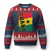 Vintage Distressed Ghana Flag Ugly Christmas Sweater Ghanaian Heritage Africa Ghanese Roots