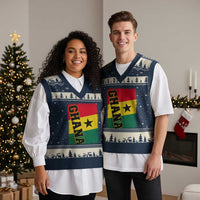 Vintage Distressed Ghana Flag V-Neck Knit Sweater Vest Ghanaian Heritage Africa Ghanese Roots
