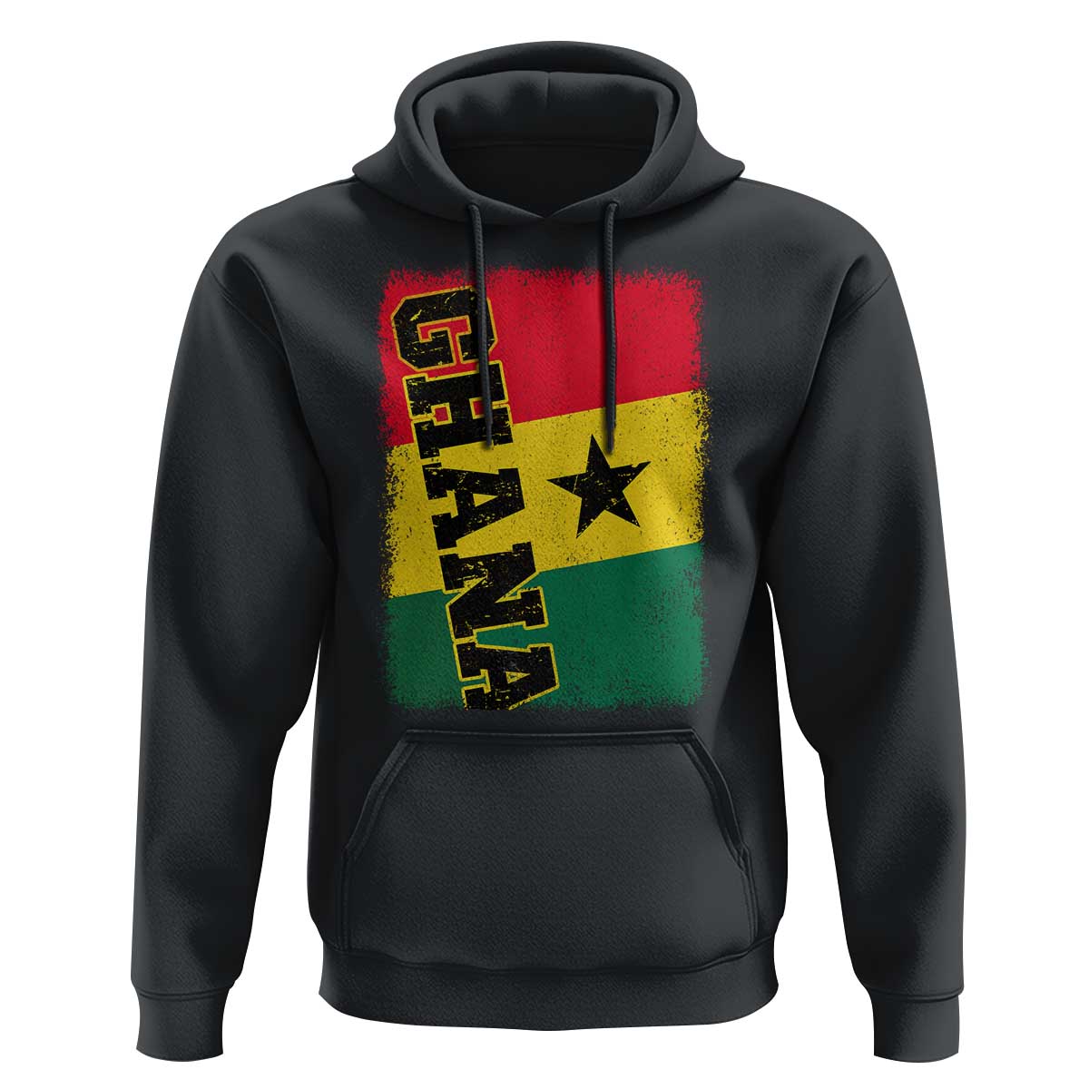 Vintage Distressed Ghana Flag Hoodie Ghanaian Heritage Africa Ghanese Roots