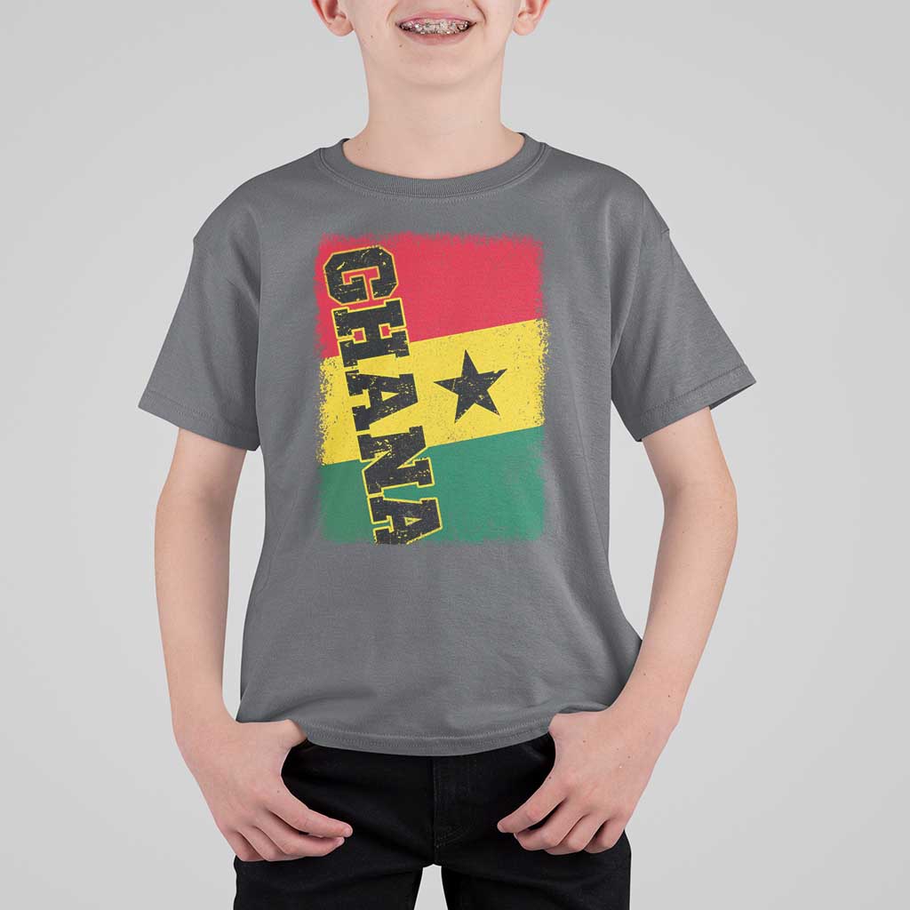 Vintage Distressed Ghana Flag T Shirt For Kid Ghanaian Heritage Africa Ghanese Roots