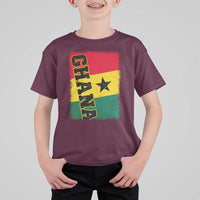 Vintage Distressed Ghana Flag T Shirt For Kid Ghanaian Heritage Africa Ghanese Roots