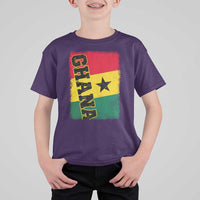 Vintage Distressed Ghana Flag T Shirt For Kid Ghanaian Heritage Africa Ghanese Roots