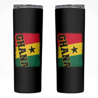 Vintage Distressed Ghana Flag Skinny Tumbler Ghanaian Heritage Africa Ghanese Roots