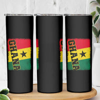Vintage Distressed Ghana Flag Skinny Tumbler Ghanaian Heritage Africa Ghanese Roots