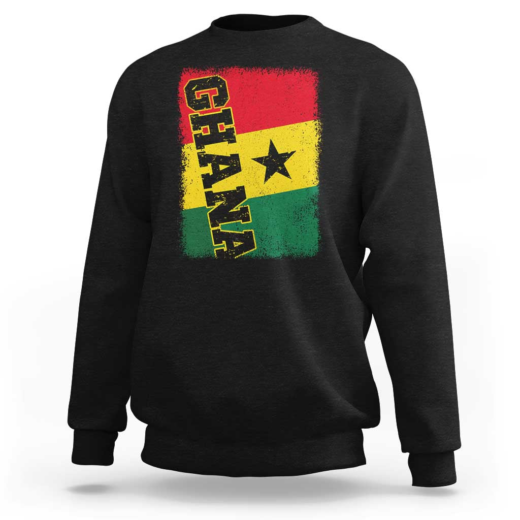 Vintage Distressed Ghana Flag Sweatshirt Ghanaian Heritage Africa Ghanese Roots