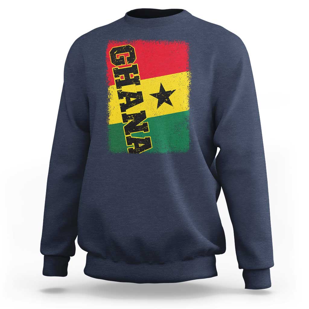 Vintage Distressed Ghana Flag Sweatshirt Ghanaian Heritage Africa Ghanese Roots