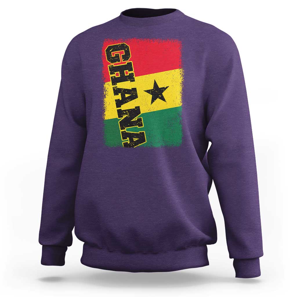 Vintage Distressed Ghana Flag Sweatshirt Ghanaian Heritage Africa Ghanese Roots