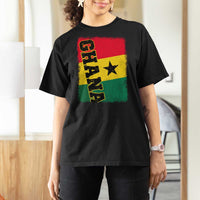 Vintage Distressed Ghana Flag T Shirt For Women Ghanaian Heritage Africa Ghanese Roots