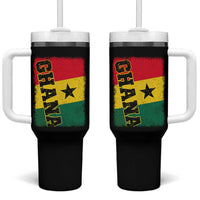 Vintage Distressed Ghana Flag Tumbler With Handle Ghanaian Heritage Africa Ghanese Roots
