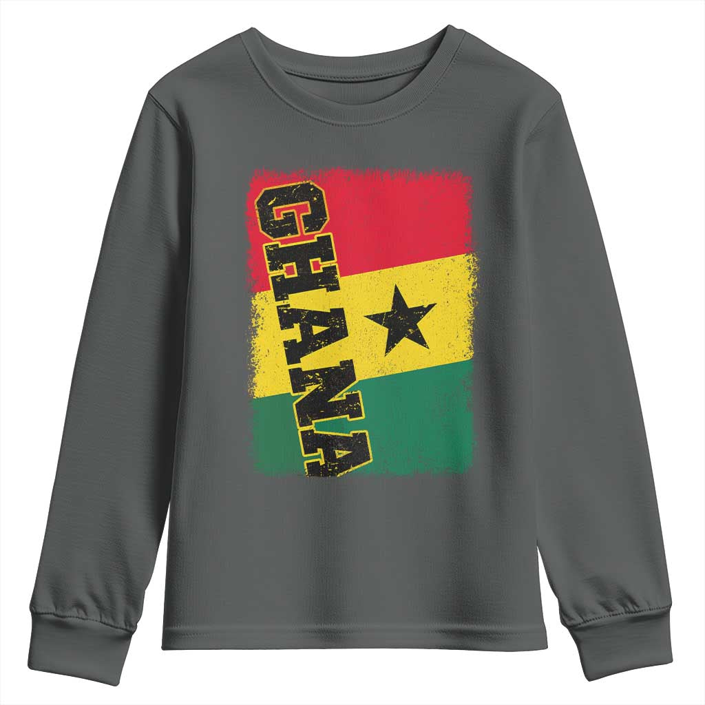 Vintage Distressed Ghana Flag Youth Sweatshirt Ghanaian Heritage Africa Ghanese Roots