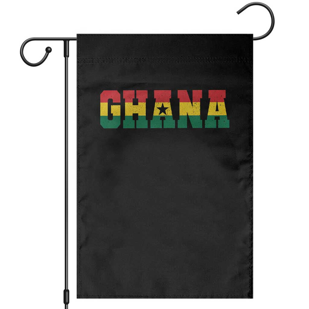 Ghana Flag Garden Flag Varsity Lettering Design Ghanaian Pride Heritage Graphic