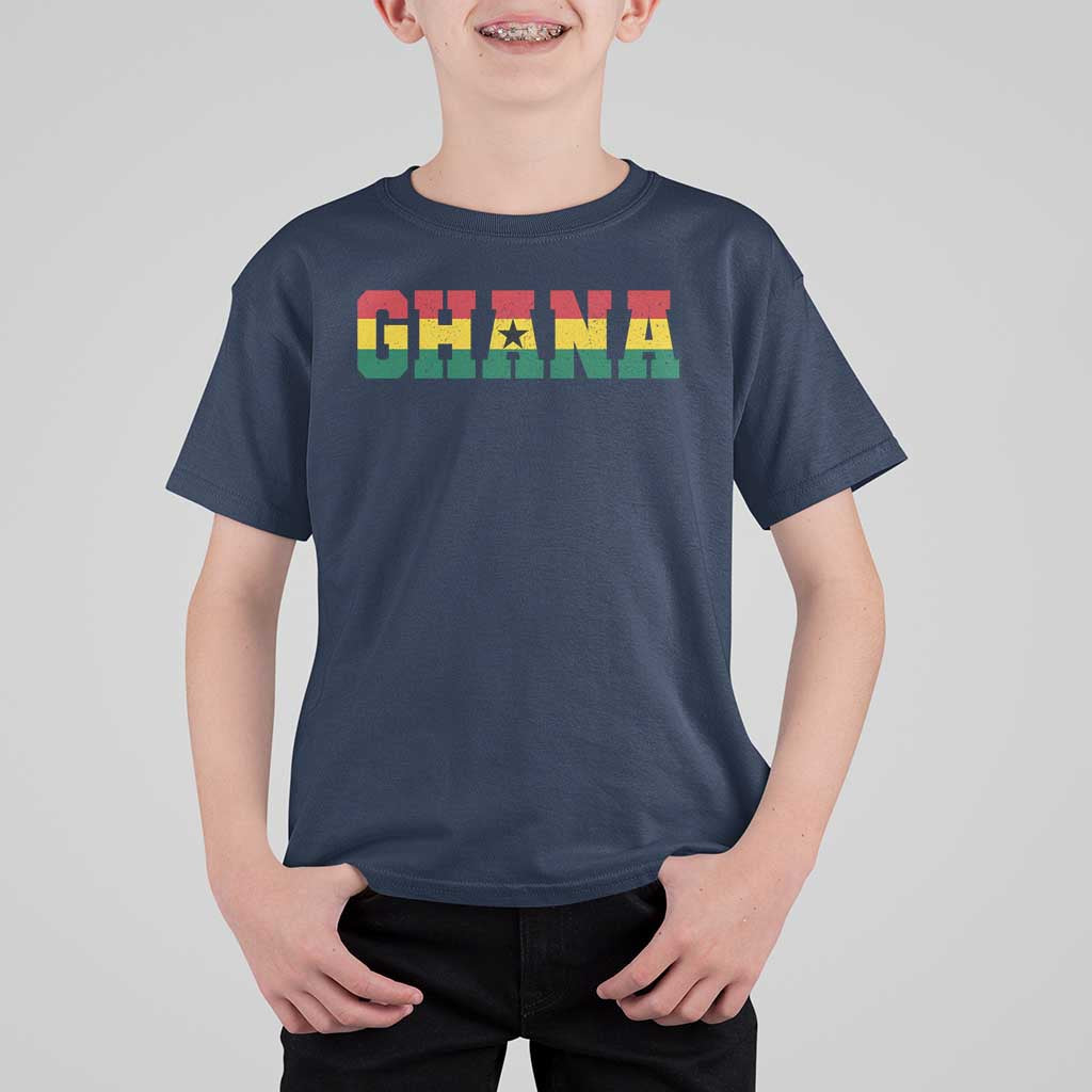Ghana Flag T Shirt For Kid Varsity Lettering Design Ghanaian Pride Heritage Graphic