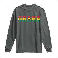 Ghana Flag Long Sleeve Shirt Varsity Lettering Design Ghanaian Pride Heritage Graphic