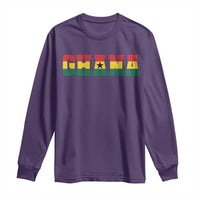 Ghana Flag Long Sleeve Shirt Varsity Lettering Design Ghanaian Pride Heritage Graphic