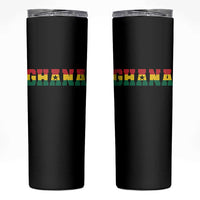 Ghana Flag Skinny Tumbler Varsity Lettering Design Ghanaian Pride Heritage Graphic