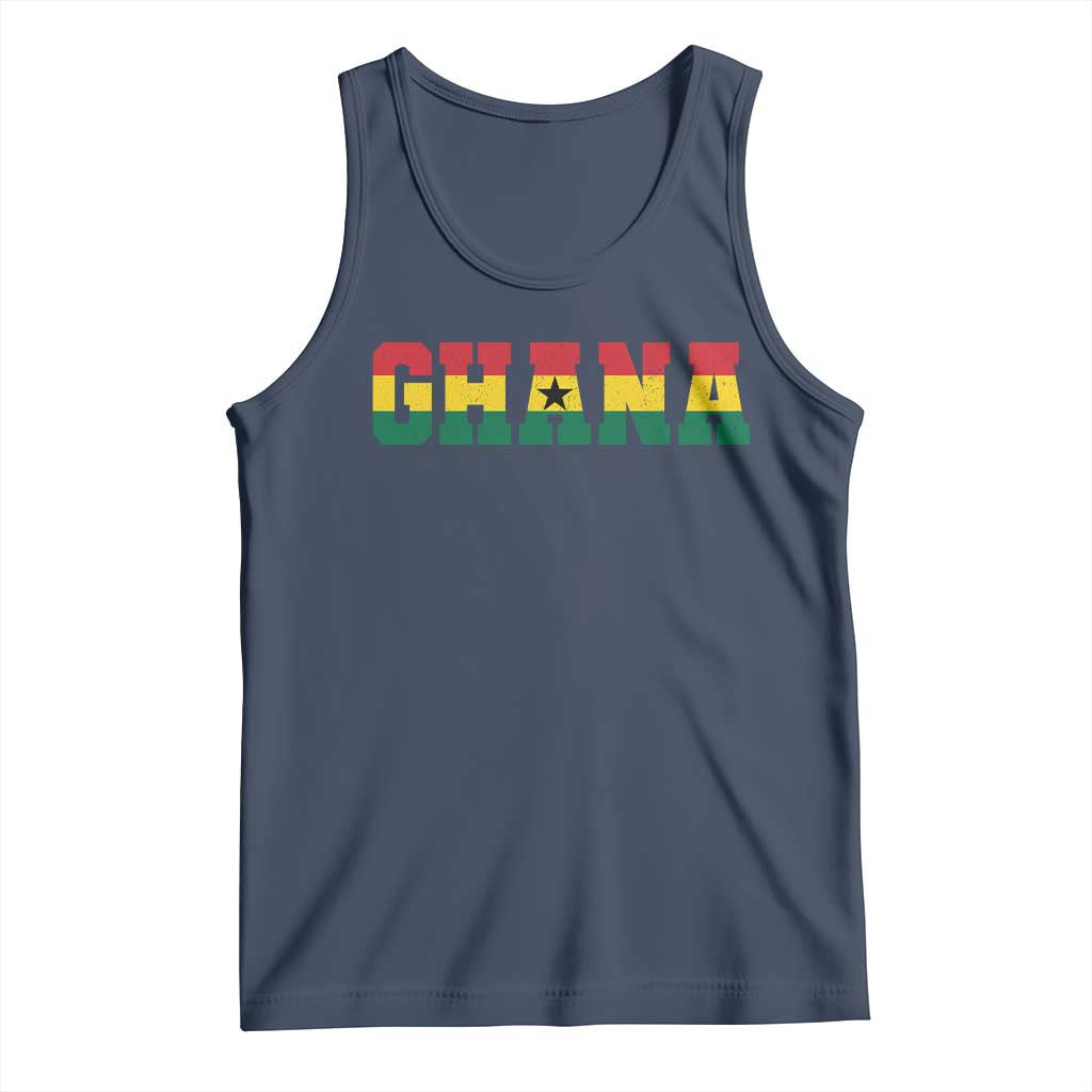 Ghana Flag Tank Top Varsity Lettering Design Ghanaian Pride Heritage Graphic