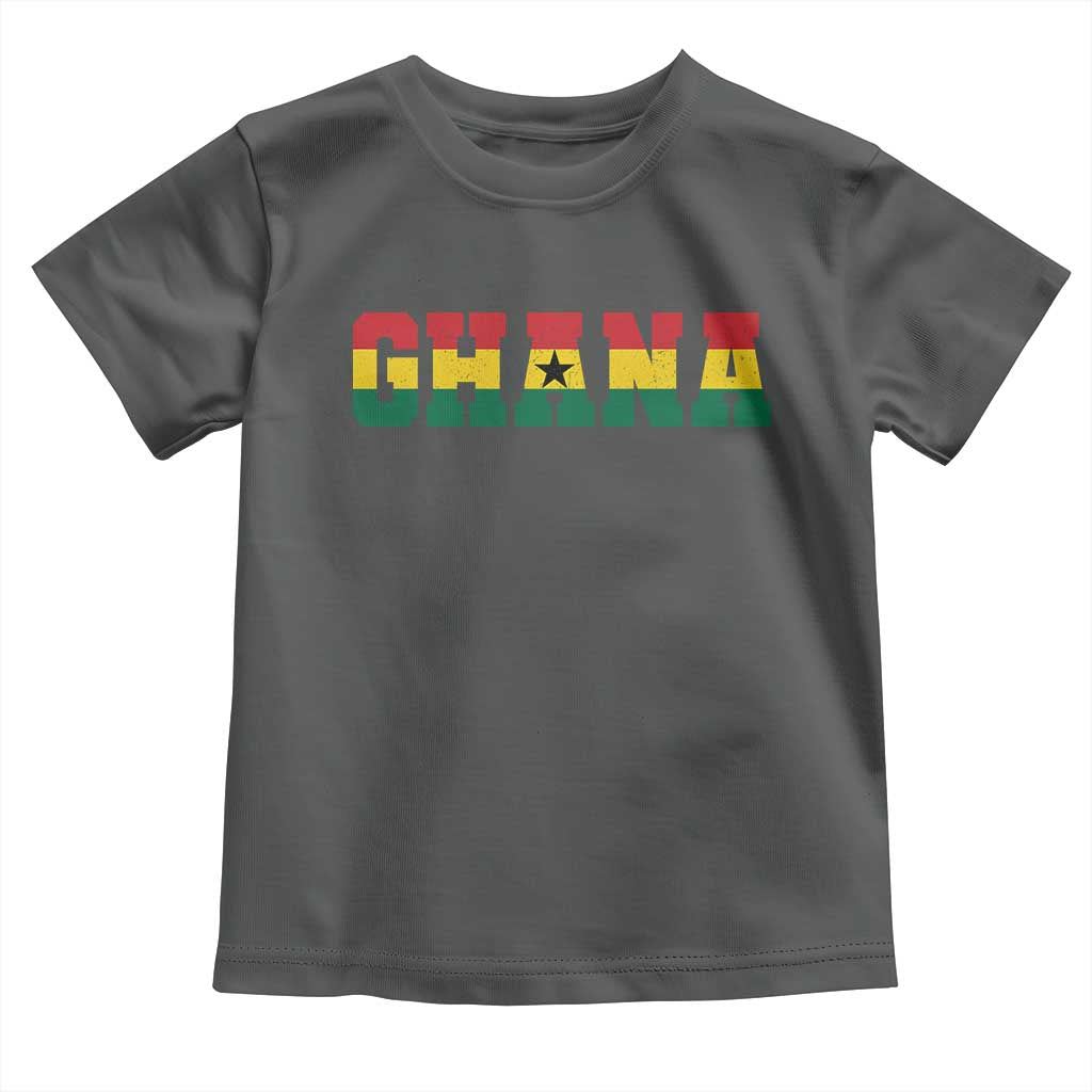 Ghana Flag Toddler T Shirt Varsity Lettering Design Ghanaian Pride Heritage Graphic