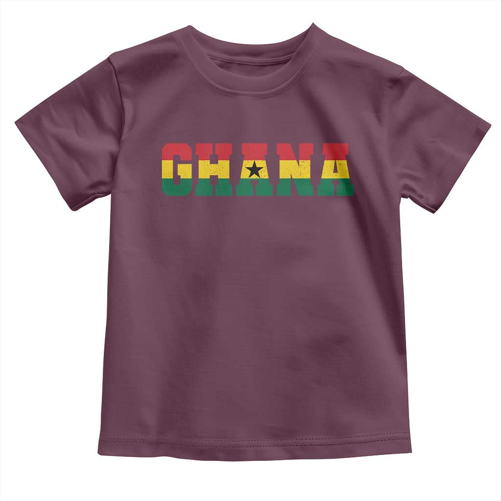Ghana Flag Toddler T Shirt Varsity Lettering Design Ghanaian Pride Heritage Graphic