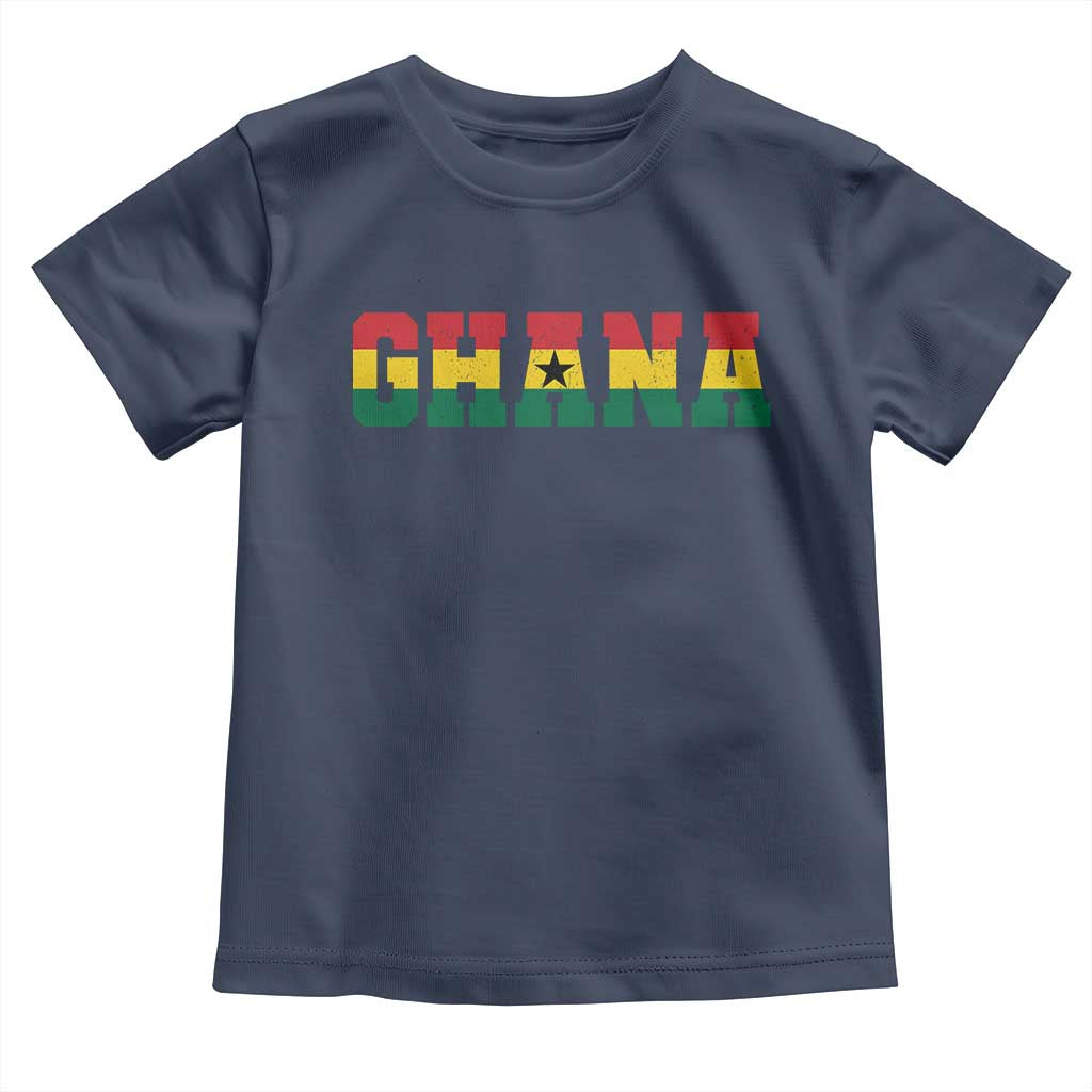 Ghana Flag Toddler T Shirt Varsity Lettering Design Ghanaian Pride Heritage Graphic