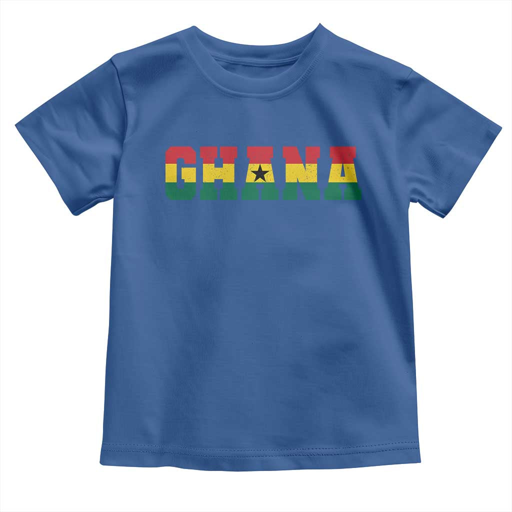 Ghana Flag Toddler T Shirt Varsity Lettering Design Ghanaian Pride Heritage Graphic
