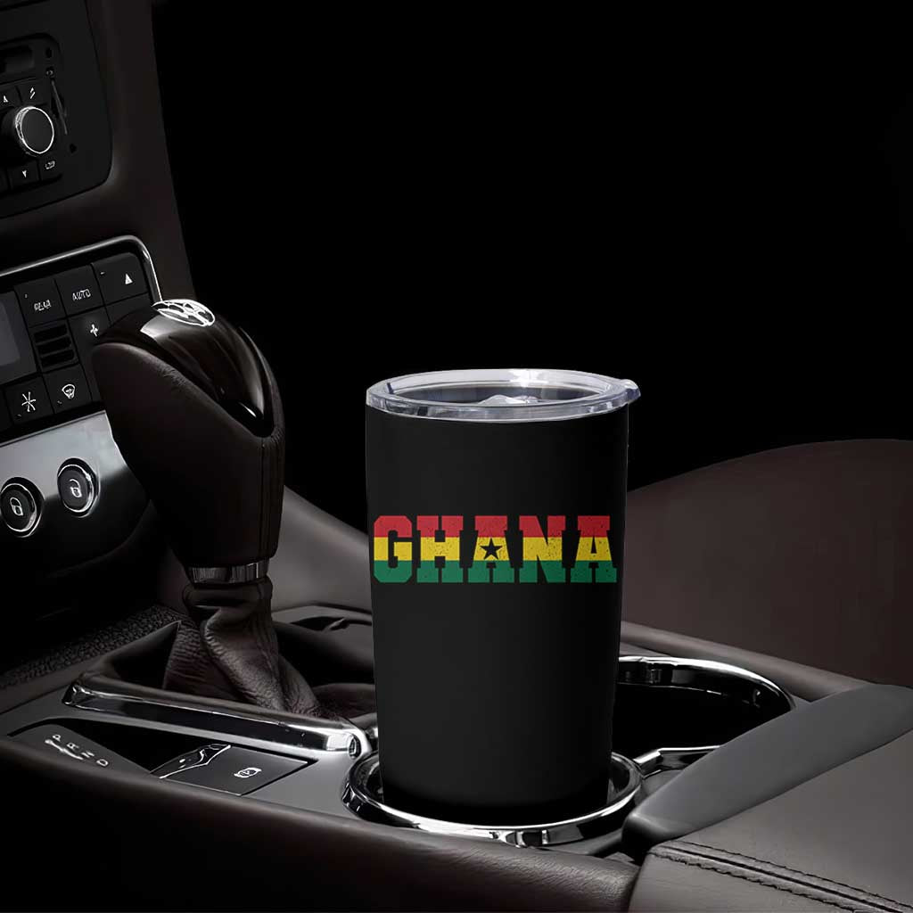 Ghana Flag Tumbler Cup Varsity Lettering Design Ghanaian Pride Heritage Graphic