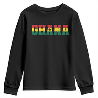 Ghana Flag Youth Sweatshirt Varsity Lettering Design Ghanaian Pride Heritage Graphic
