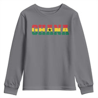 Ghana Flag Youth Sweatshirt Varsity Lettering Design Ghanaian Pride Heritage Graphic