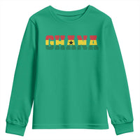 Ghana Flag Youth Sweatshirt Varsity Lettering Design Ghanaian Pride Heritage Graphic