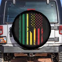 Ghana American Flag Spare Tire Cover Vintage Ghanaian Pride Heritage Graphic for Ghanaian Americans