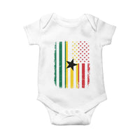 Ghana American Flag Baby Onesie Vintage Ghanaian Pride Heritage Graphic for Ghanaian Americans