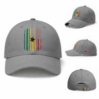Ghana American Flag Baseball Cap Vintage Ghanaian Pride Heritage Graphic for Ghanaian Americans