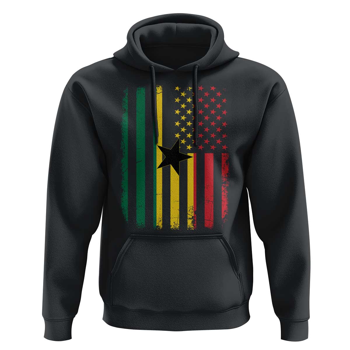 Ghana American Flag Hoodie Vintage Ghanaian Pride Heritage Graphic for Ghanaian Americans