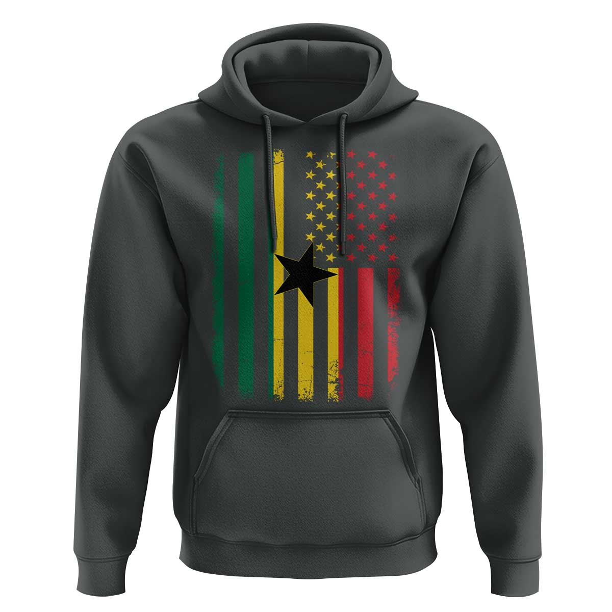 Ghana American Flag Hoodie Vintage Ghanaian Pride Heritage Graphic for Ghanaian Americans