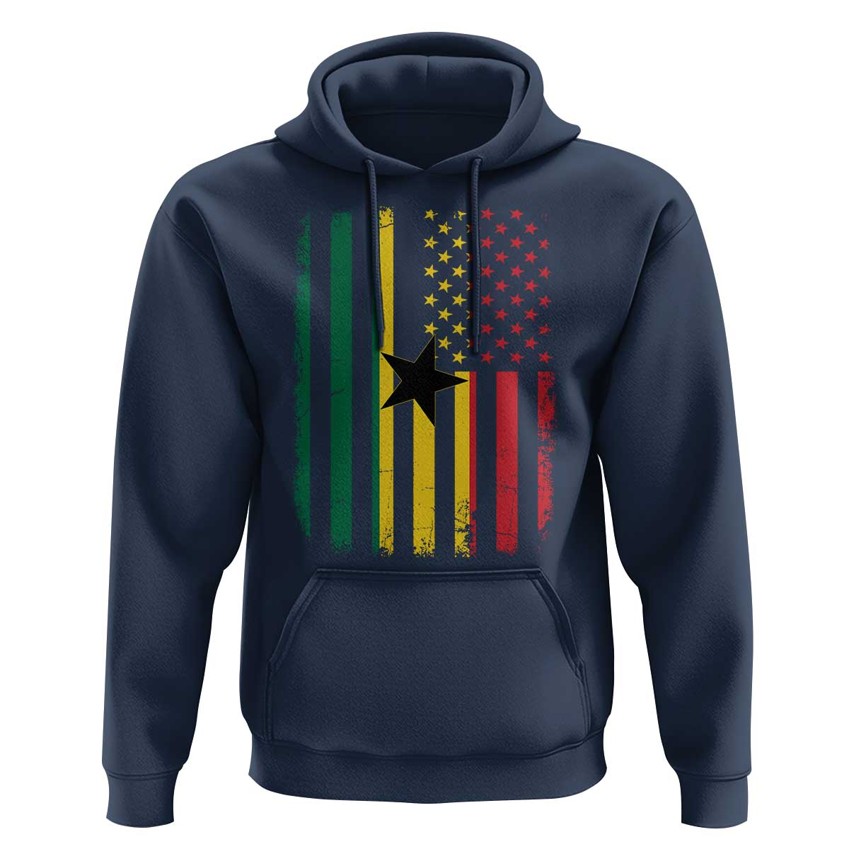 Ghana American Flag Hoodie Vintage Ghanaian Pride Heritage Graphic for Ghanaian Americans