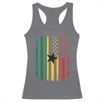 Ghana American Flag Racerback Tank Top Vintage Ghanaian Pride Heritage Graphic for Ghanaian Americans