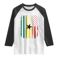 Ghana American Flag Raglan Shirt Vintage Ghanaian Pride Heritage Graphic for Ghanaian Americans
